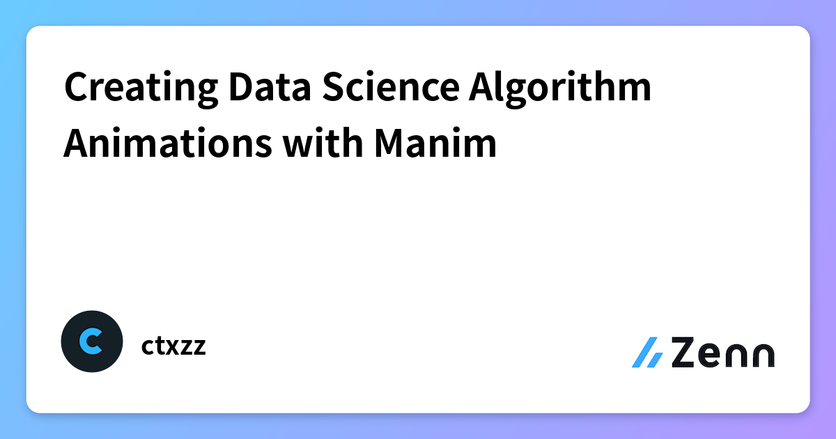 Creating Data Science Algorithm Animations with Manim