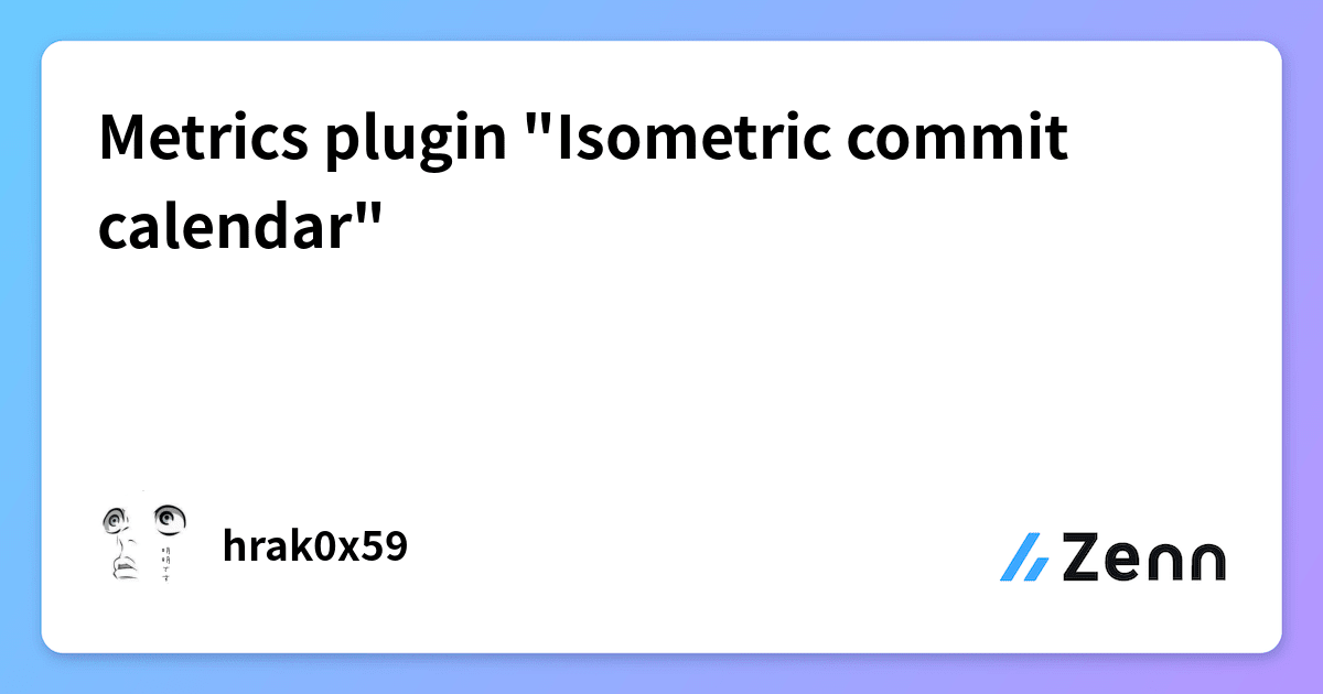 Metrics plugin "Isometric commit calendar"