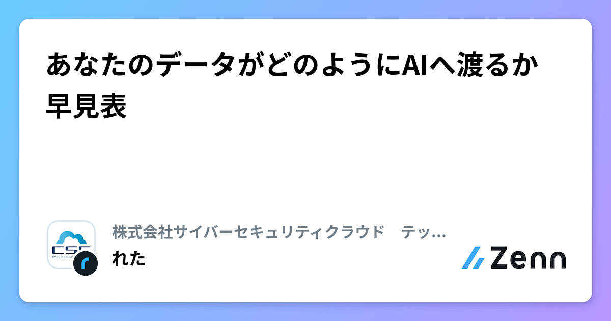 あなたのデータがどのようにAIへ渡るか早見表