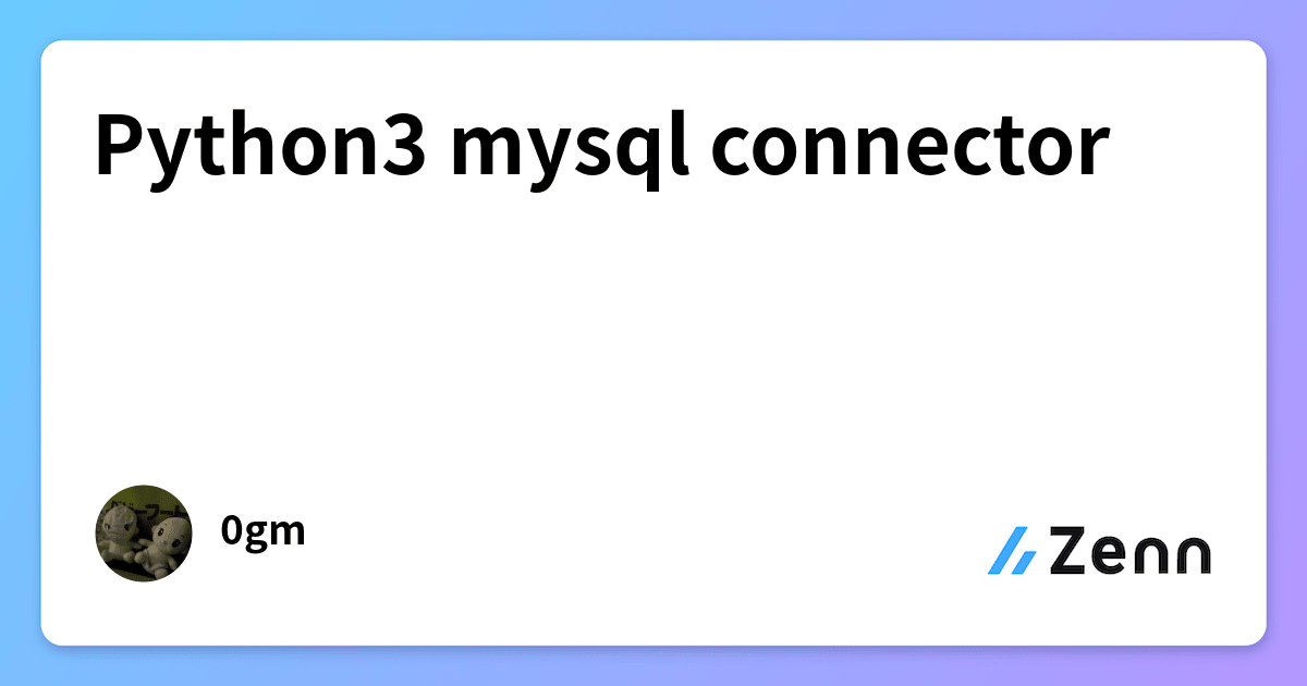 Python3 mysql connector