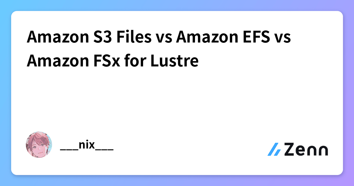 Amazon S3 Files vs Amazon EFS vs Amazon FSx for Lustre
