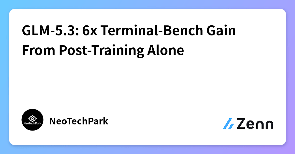 GLM-5.3: 6x Terminal-Bench Gain From Post-Training Alone