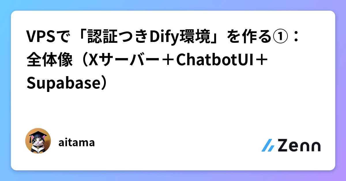 VPS (Xサーバー) 上に認証付き Dify 環境を構築する第一歩:全体像と構成要素