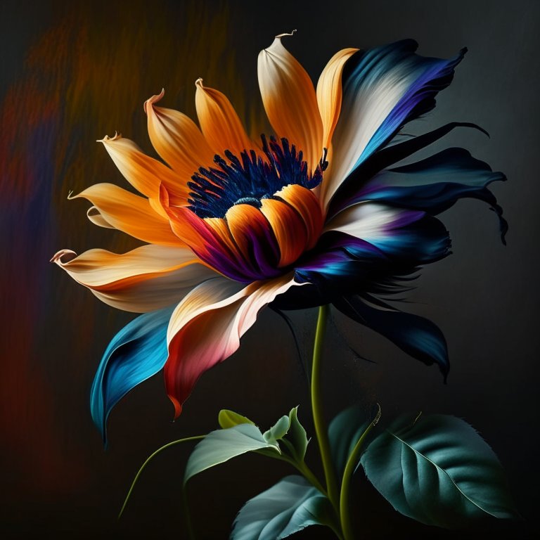 A Flower painted on canvas