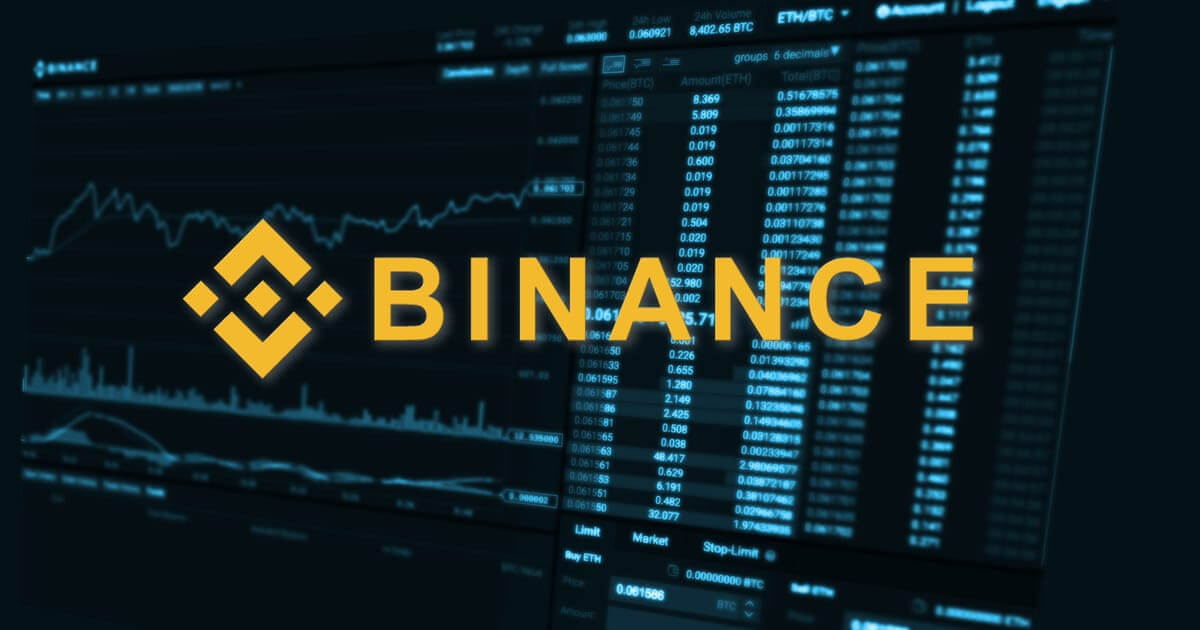  Binance logo with a magnifying glass over it, symbolizing scrutiny and vigilance against market manipulation.