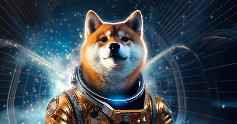 Shiba Inu token against a fluctuating graph, symbolizing its recent market dynamics.