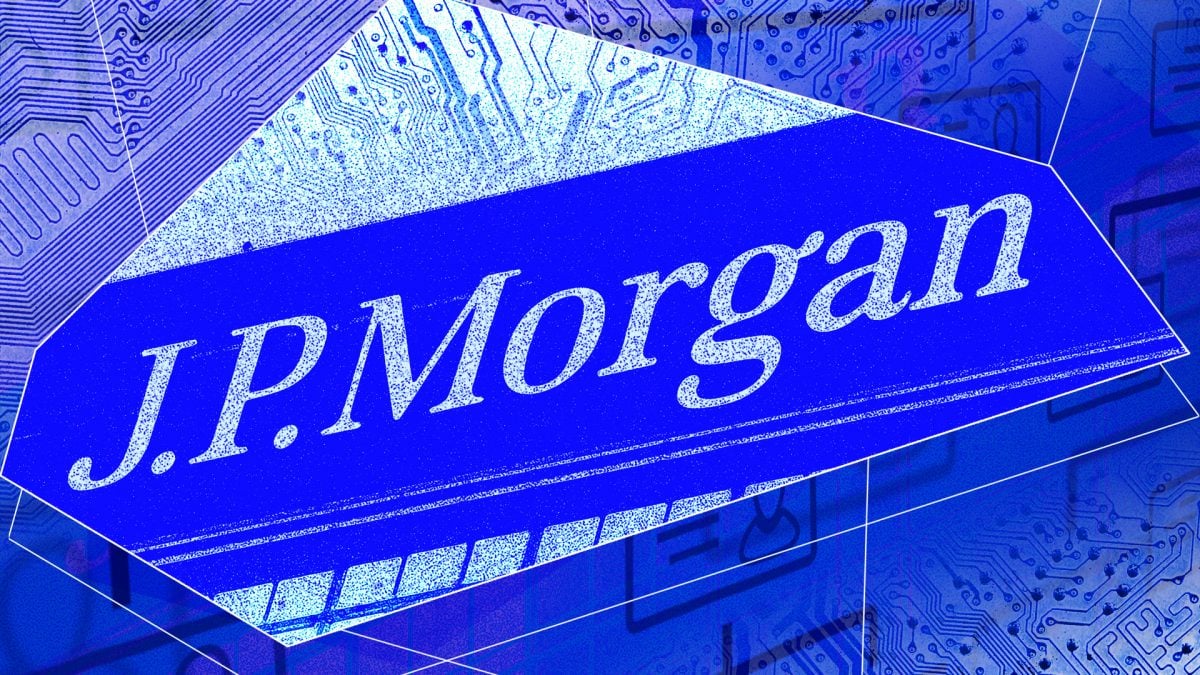 JPMorgan logo next to Bitcoin symbol, indicating the bank's entry into the Bitcoin ETF market.