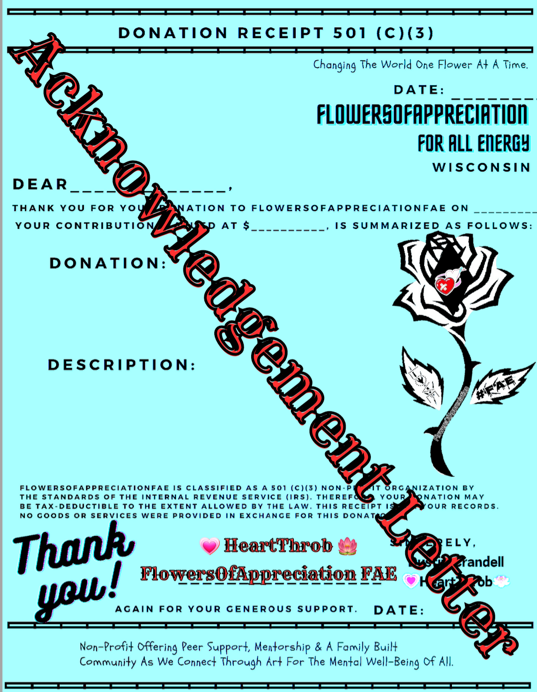 🌹 #Flowers for 💙 #Charity US501c3 papers are filed.