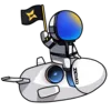 astronaut with flag