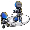 astronaut with flag