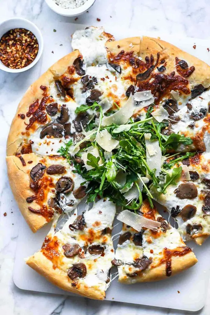 Gluten-Free Wild Mushroom & Truffle Oil Pizza Gluten-Free Wild Mushroom & Truffle Oil Pizza
