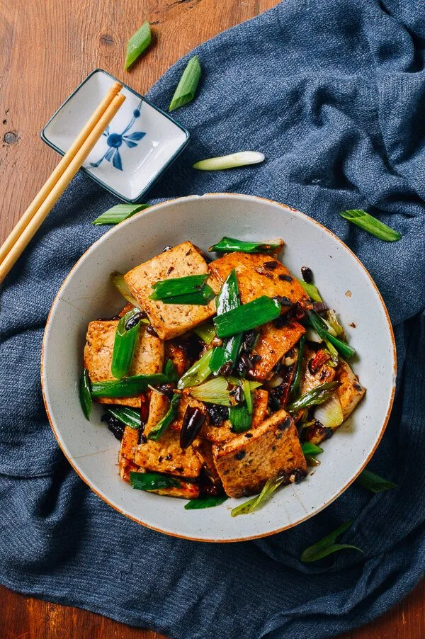 Fried Tofu with White Rice and Sauteed Vegeables