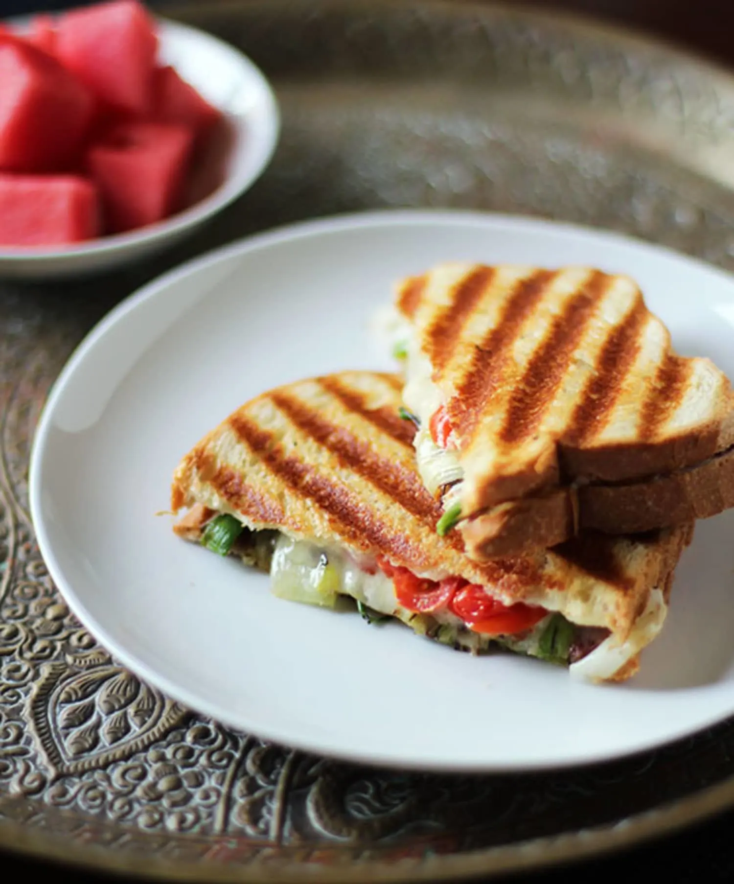 Egg, Cheddar, and Roasted Onion Panini