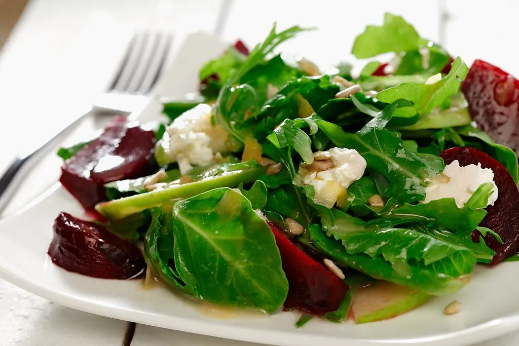 Mesclun Greens, Roasted Beets, and Sunflower Seeds Salad