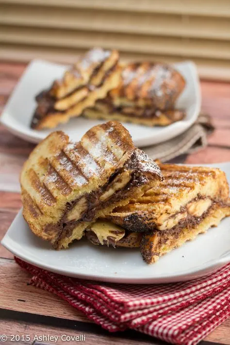 Nutella and Banana Mini Challah Sandwiches