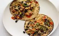 Two Vegetarian Rooster Tacos GF DF Two Vegetarian Rooster Tacos GF DF