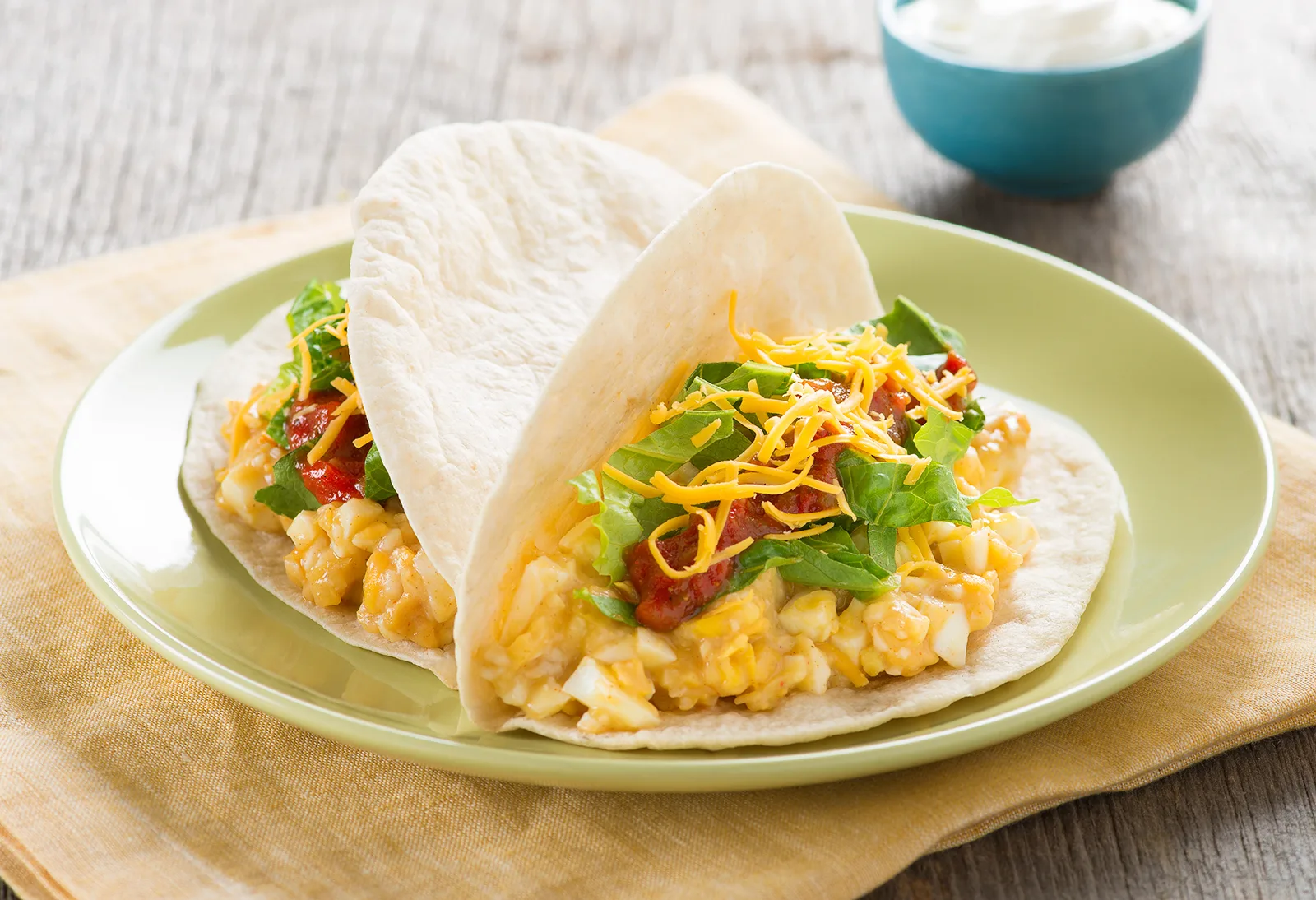 Two Vegetarian Tweety Tacos and Fruit Salad Two Vegetarian Tweety Tacos and Fruit Salad