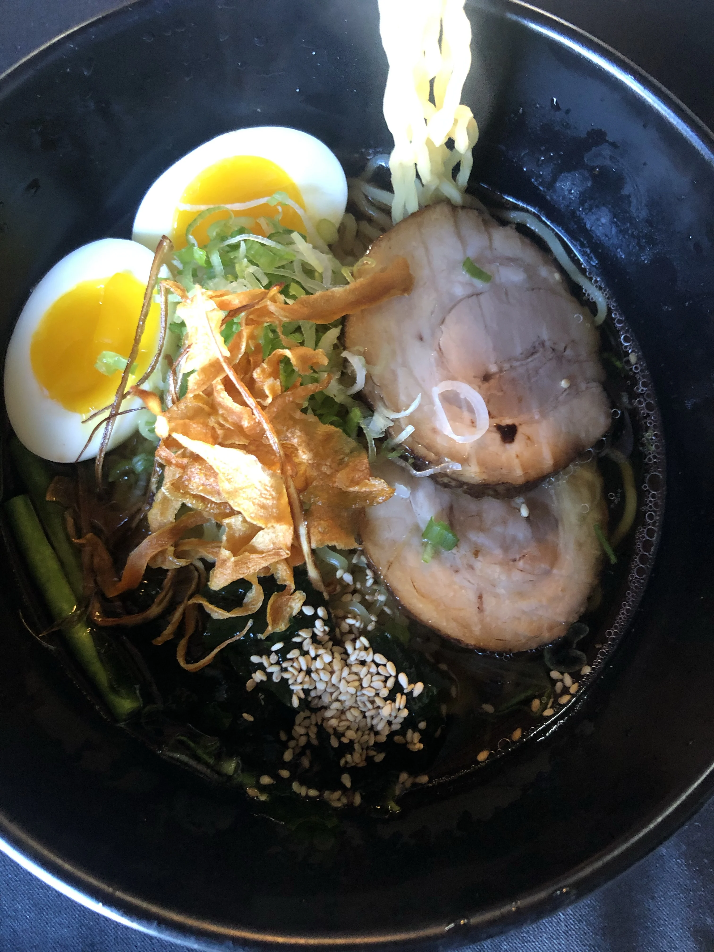 Vegetarian Tofu Soy Ramen Bowl with Soft Boiled Egg Vegetarian Tofu Soy Ramen Bowl with Soft Boiled Egg