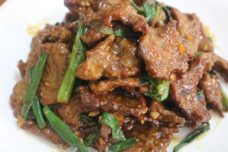 Mongolian Beef with White Rice and Sauteed Vegetables