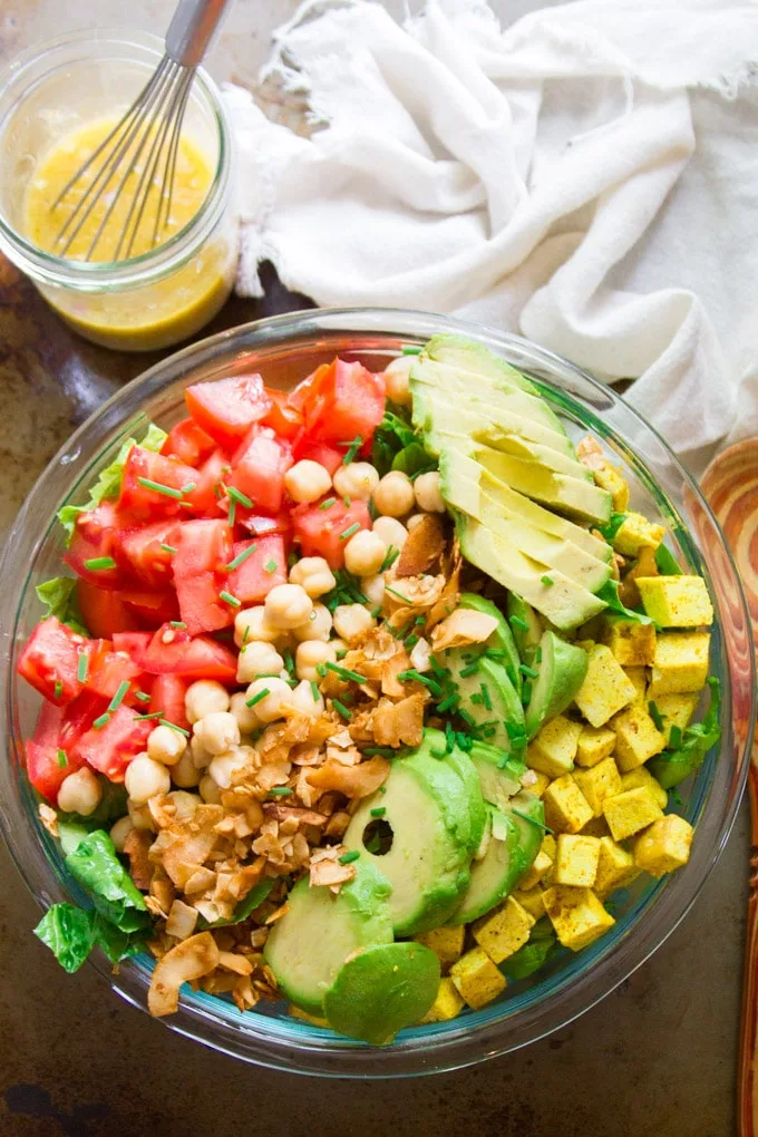 Grilled Tofu Entree Cobb Salad with Balsamic Vinaigrette