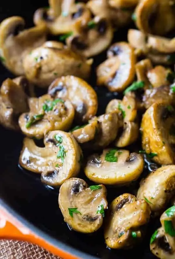 Vegan ​Allergen-Free Garlic Mushroom with Jasmine Rice and Sauteed Green Beans​