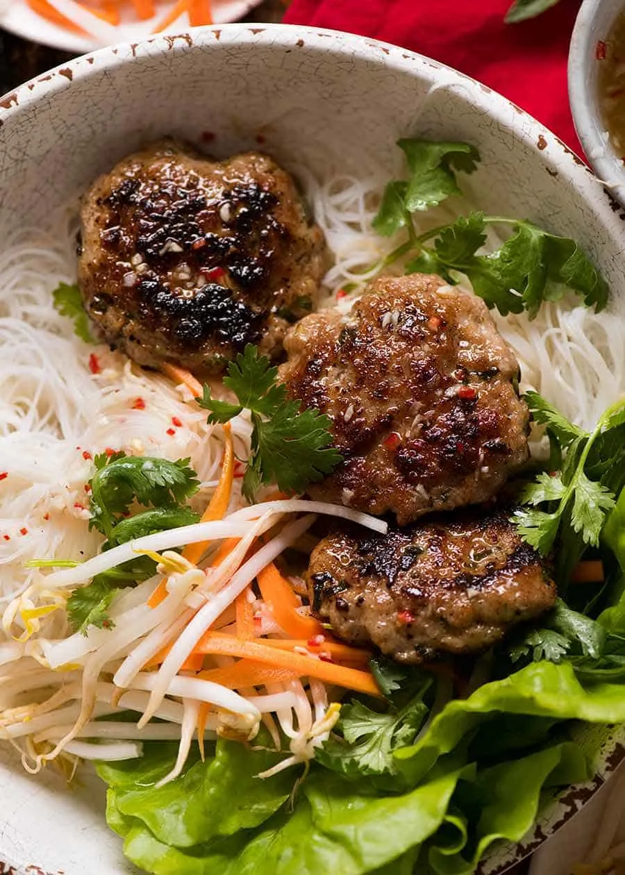 Pork Meatballs with Rice Noodles and Pickled Vegetables Pork Meatballs with Rice Noodles and Pickled Vegetables