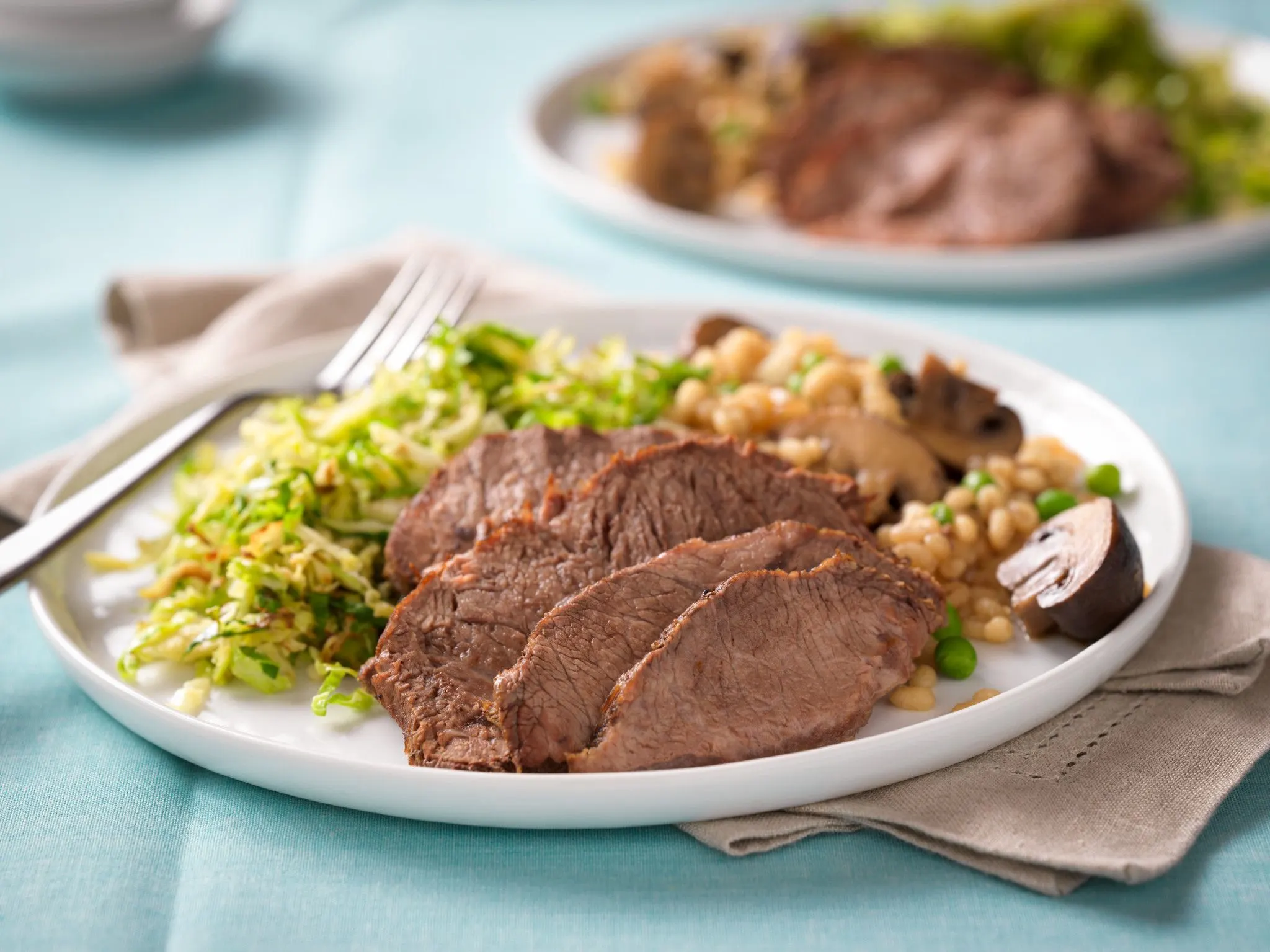 Braised Beef with Beets & Potatoes and Roasted Vegetables