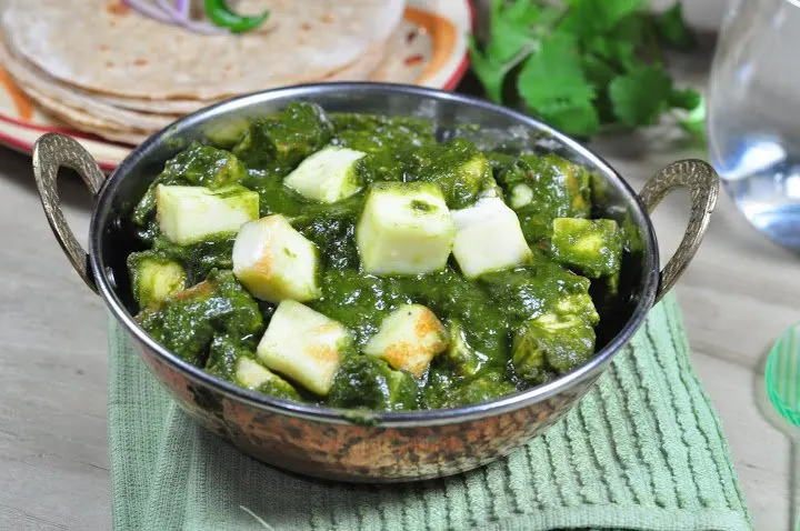 Vegetarian Palak Paneer with Basmati Rice and Gobi Vegetarian Palak Paneer with Basmati Rice and Gobi