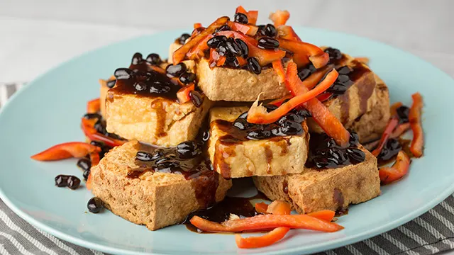 Black Bean Tofu with White Rice and Broccoli Black Bean Tofu with White Rice and Broccoli