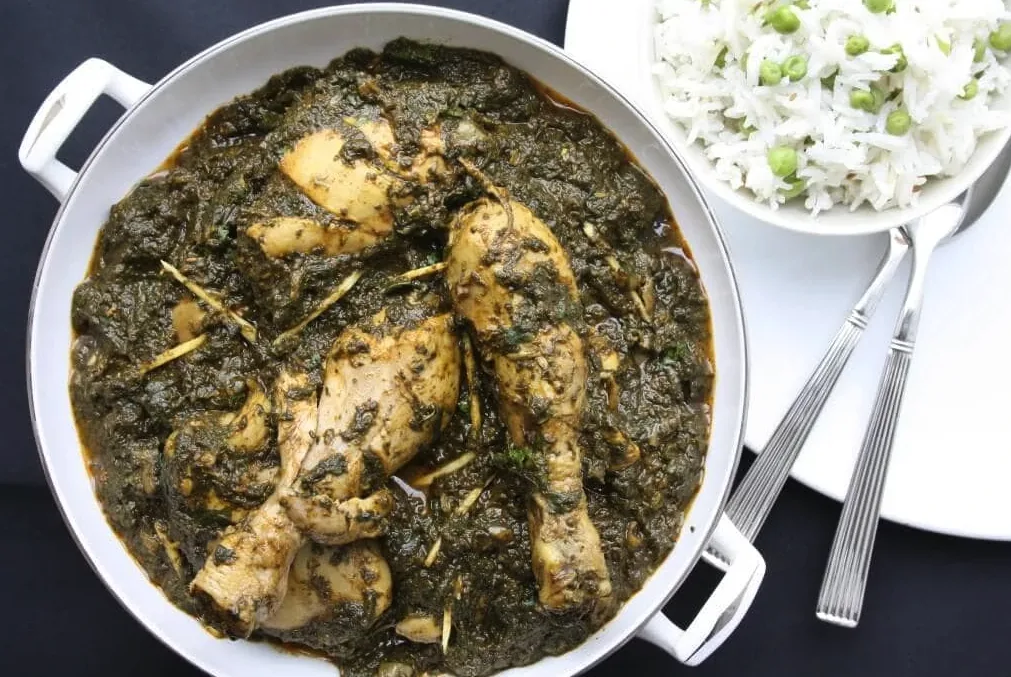 Saag Chicken with Basmati Rice and Gobi Saag Chicken with Basmati Rice and Gobi