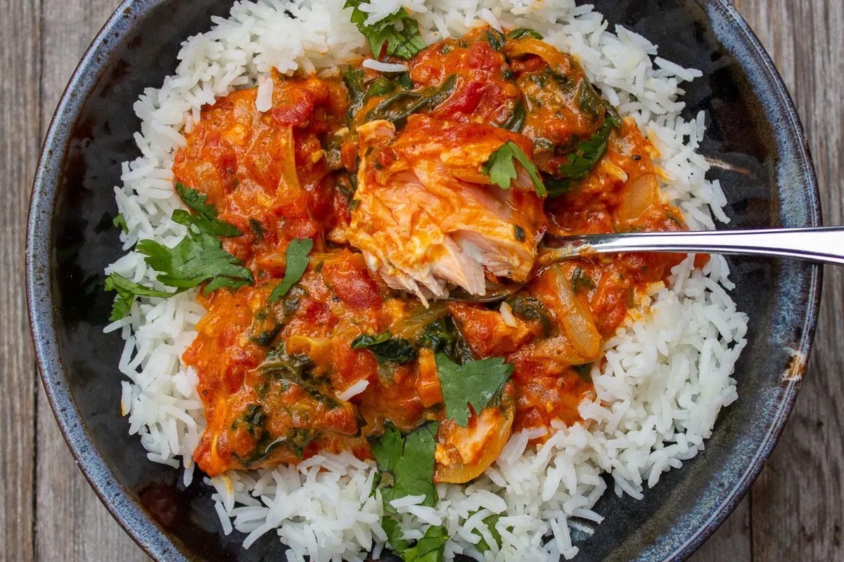 Salmon Curry and Basmati Rice Salmon Curry and Basmati Rice