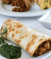 Chicken Tikka Masala Burrito with Samosa and Cilantro Chutney Chicken Tikka Masala Burrito with Samosa and Cilantro Chutney