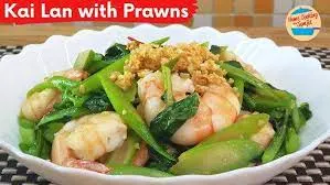 Prawns with Black Bean Sauce, Gai Lan and Jasmine Rice Prawns with Black Bean Sauce, Gai Lan and Jasmine Rice
