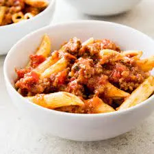 Dairy Free Gluten Free Penne with Meat Sauce Dairy Free Gluten Free Penne with Meat Sauce