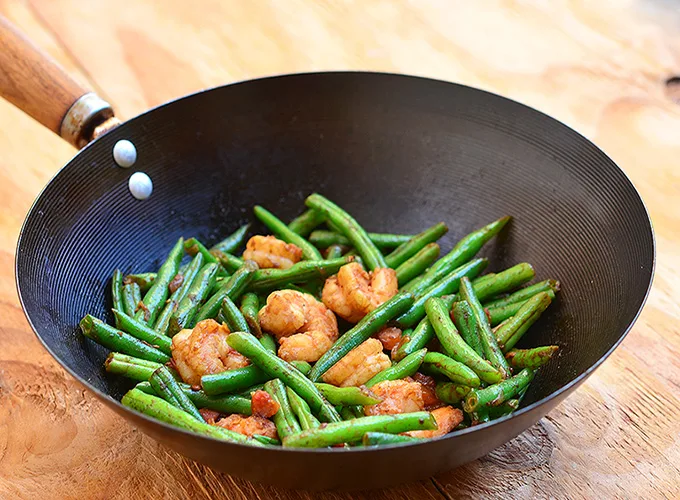 Baby Shrimp & String Beans with White Rice