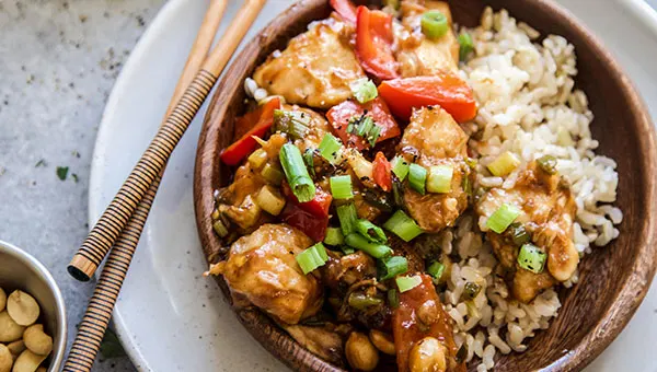 Kung Pao Chicken with White Rice