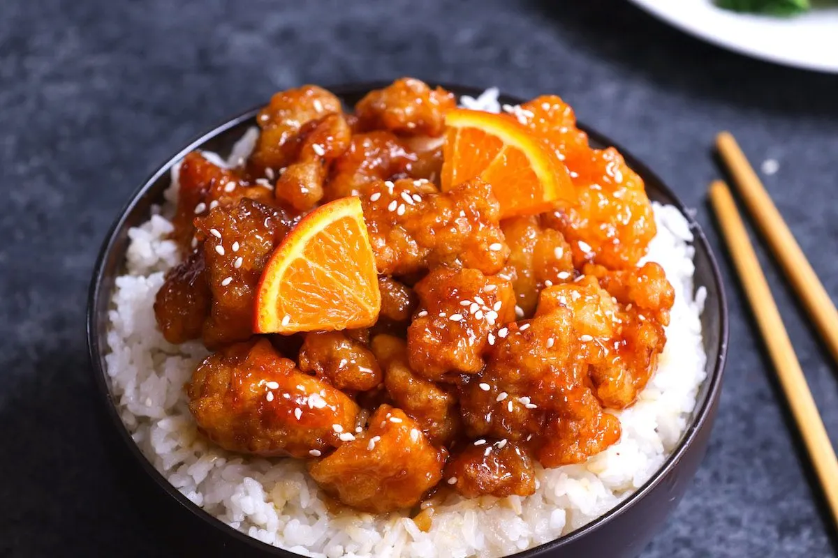 Orange Chicken with White Rice