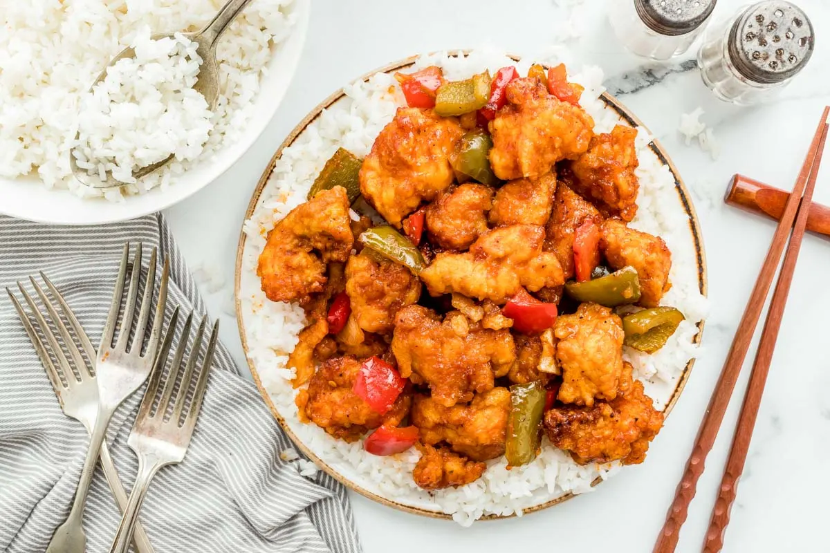 Sweet & Sour Chicken with White Rice