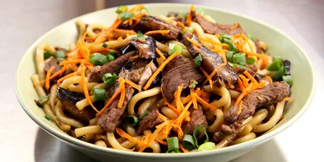 Beef Sauteed Udon Noodles