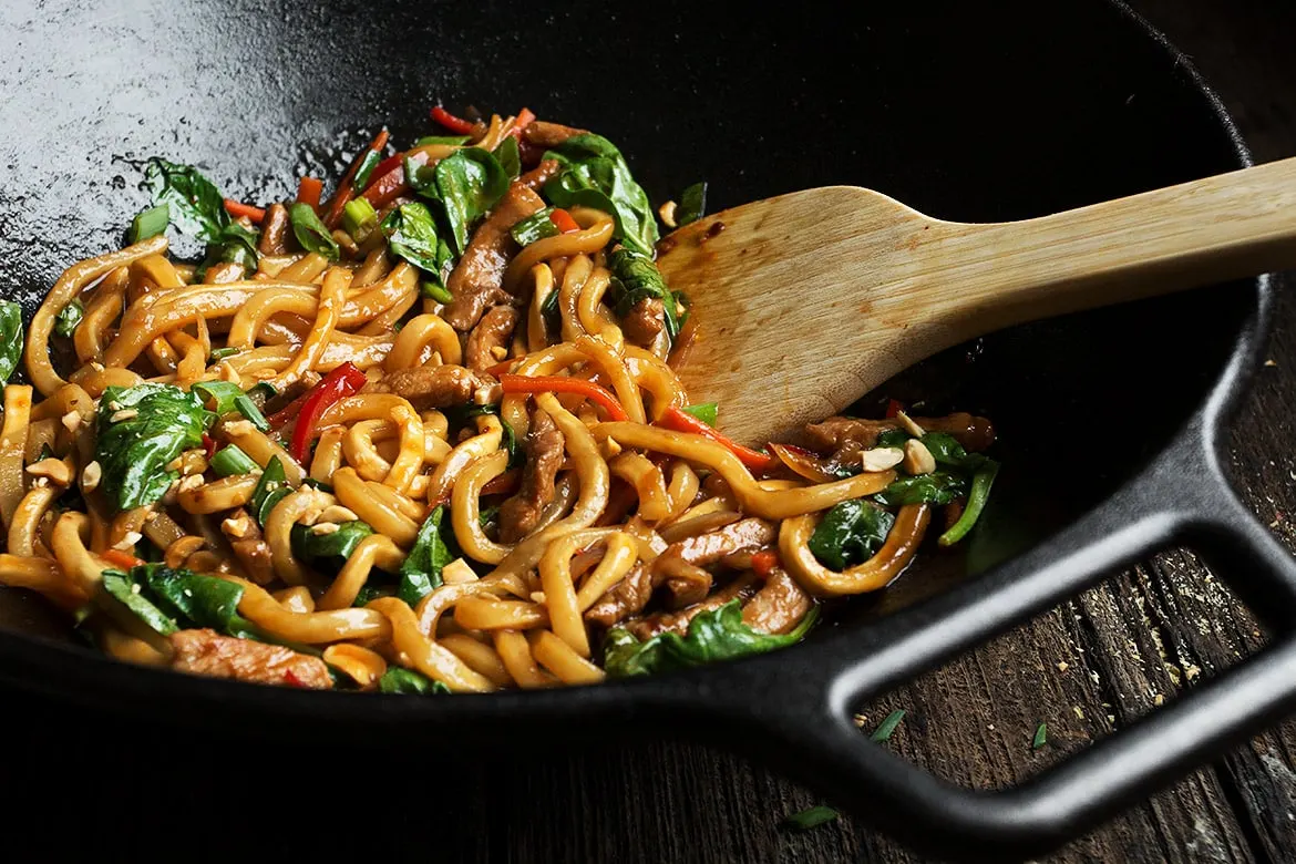 Roast Pork Sauteed Udon Noodles