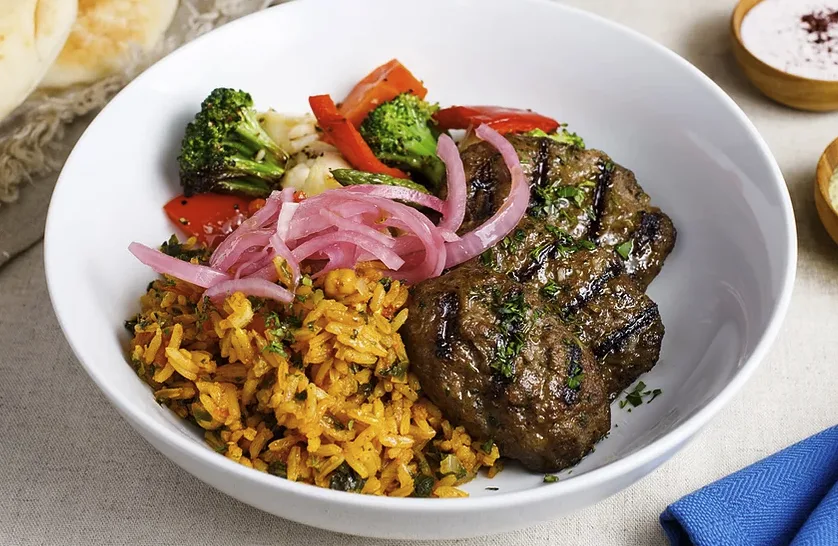 Lamb & Beef Kabob Rice Bowl Lamb & Beef Kabob Rice Bowl