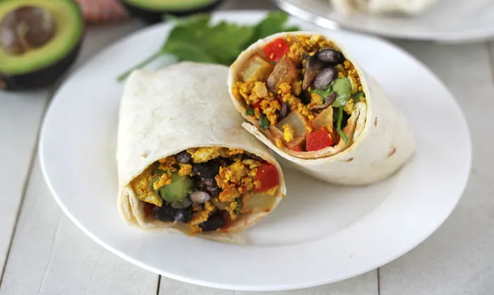 Vegan Grilled Vegetable Tofu Breakfast Burrito Vegan Grilled Vegetable Tofu Breakfast Burrito