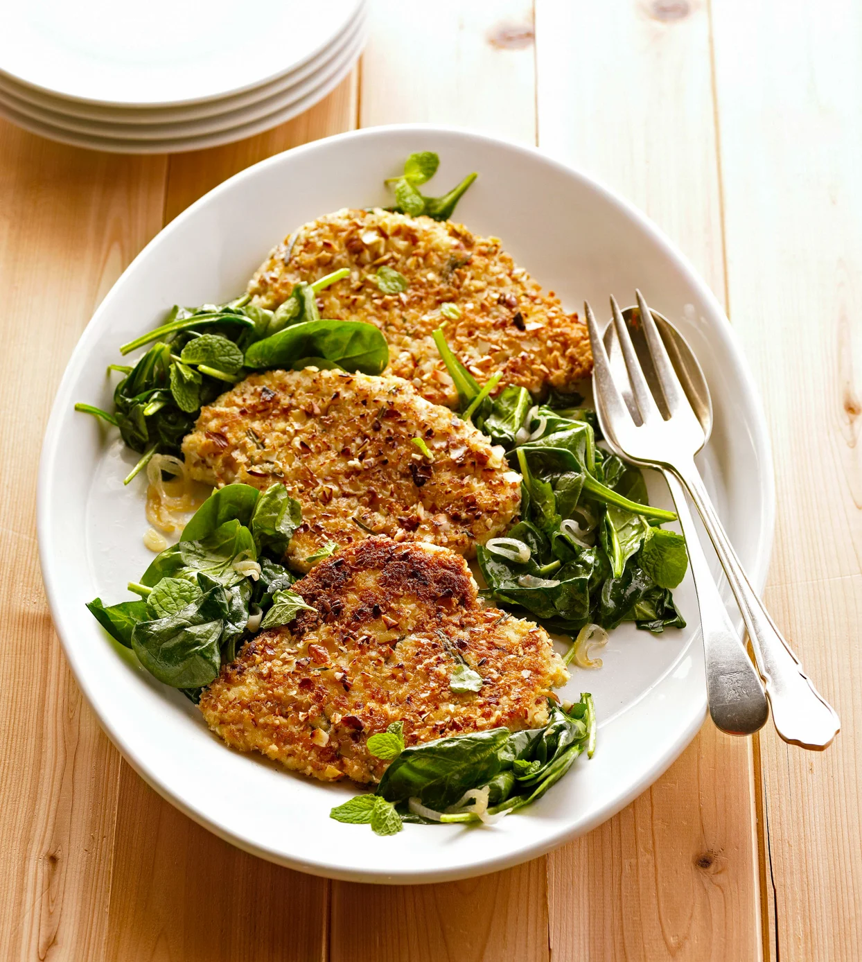 Almond Crusted Chicken Skewers and Spanakopita Almond Crusted Chicken Skewers and Spanakopita