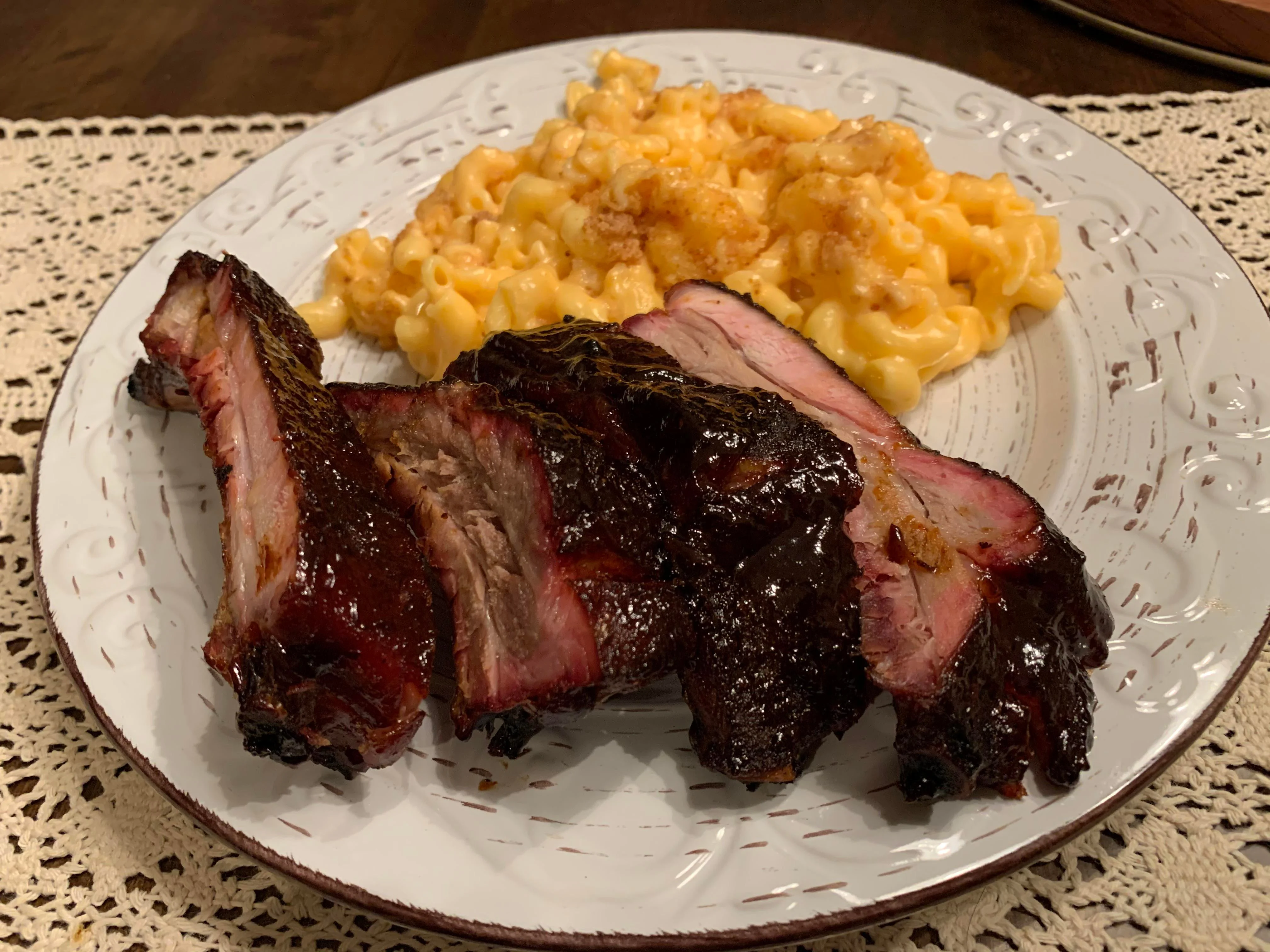 Ribs, Mac & Cheese and Collard Greens Ribs, Mac & Cheese and Collard Greens
