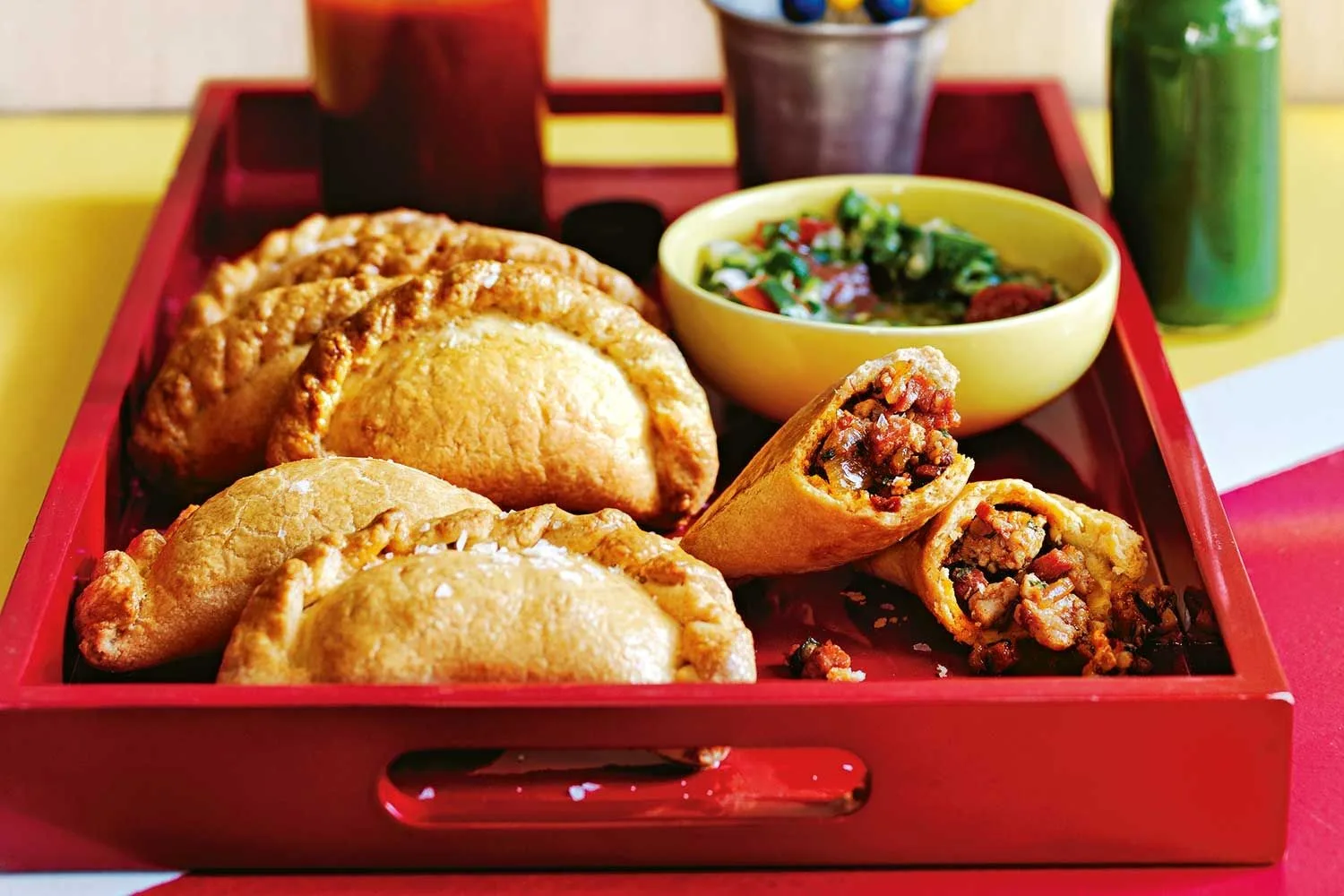 Two Chicken Salteña Empanadas with Ensalada Verde Two Chicken Salteña Empanadas with Ensalada Verde