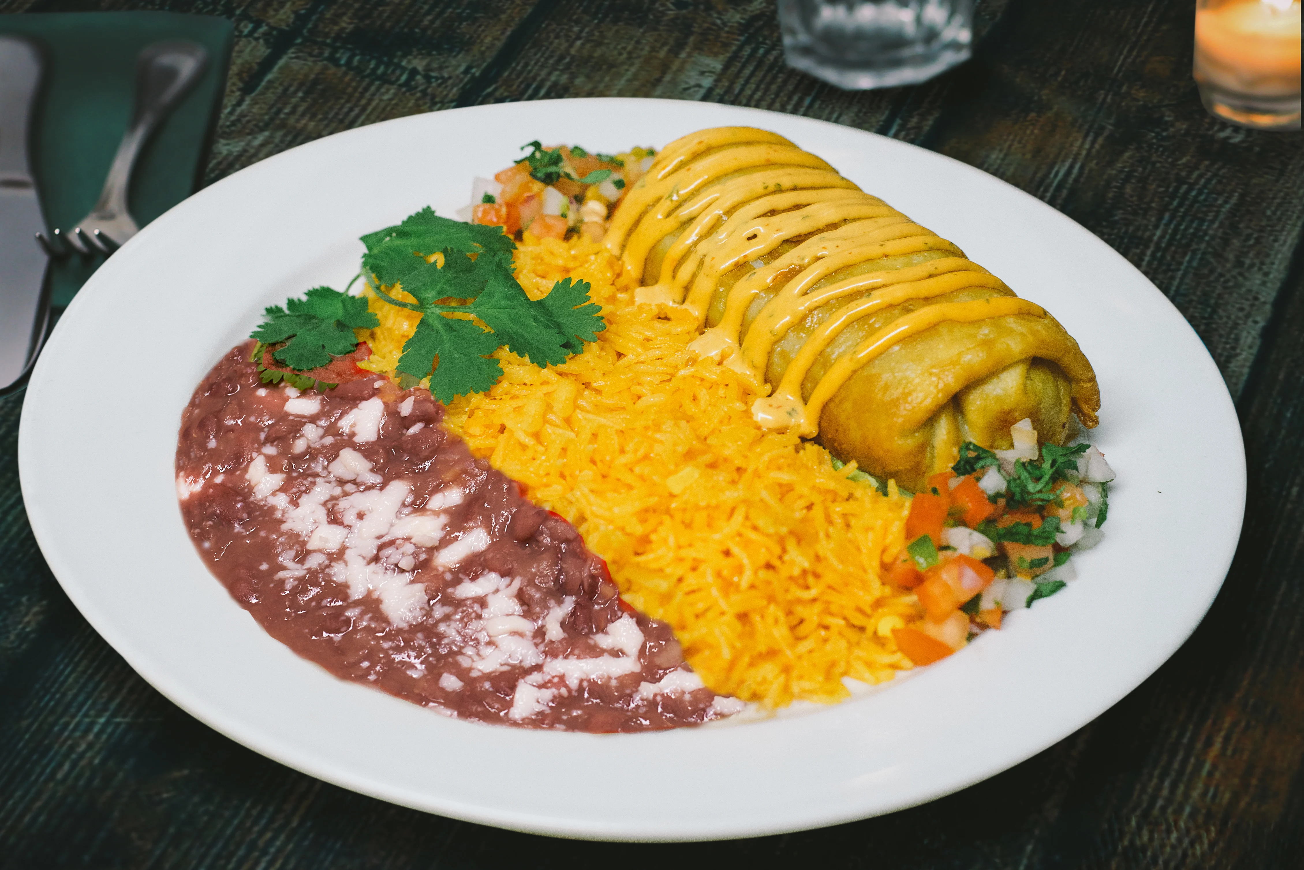 Vegetarian Chimichanga with Rice & Beans Vegetarian Chimichanga with Rice & Beans
