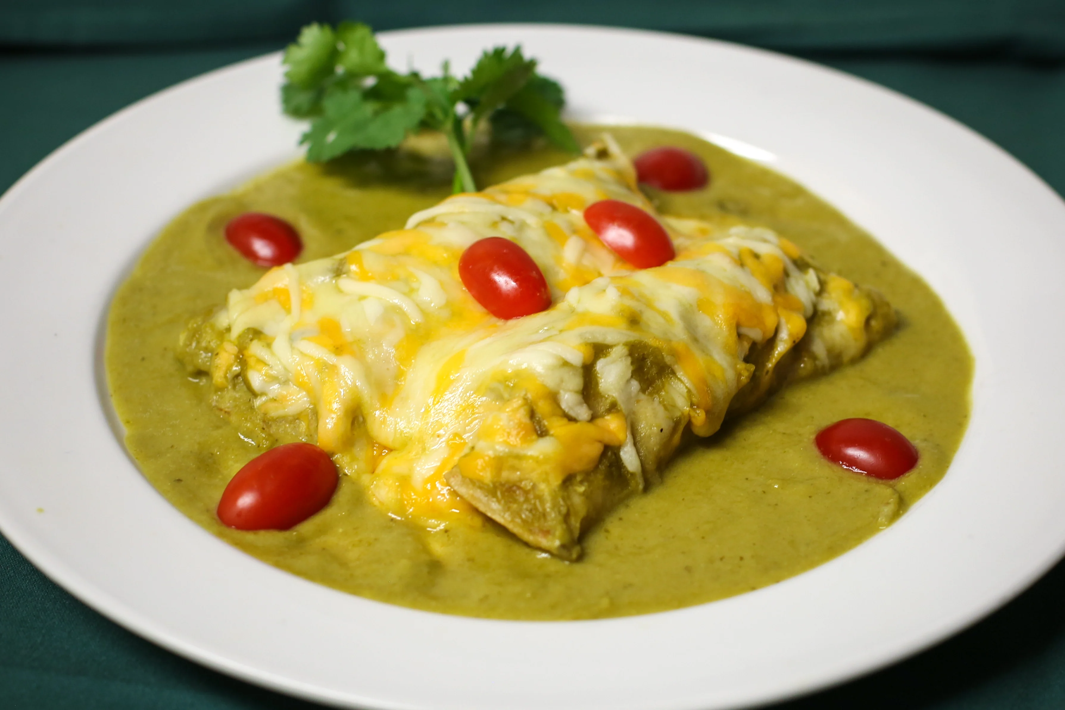 Chicken Enchiladas Suizas with Rice & Beans Chicken Enchiladas Suizas with Rice & Beans