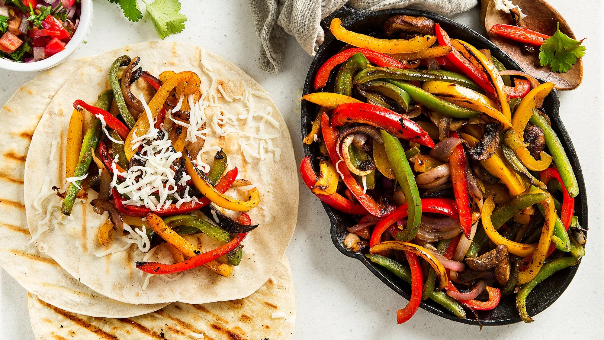 Vegetarian Classic Fajitas with Tortillas, Rice & Beans Vegetarian Classic Fajitas with Tortillas, Rice & Beans