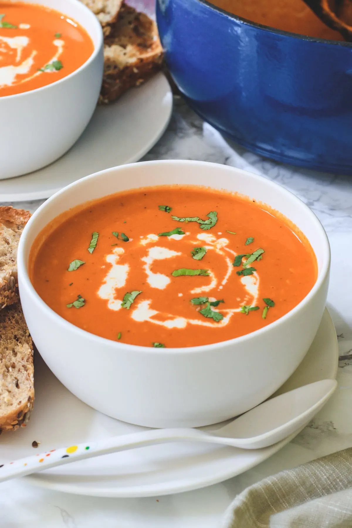 Roasted Red Pepper and Smoked Gouda Bisque
