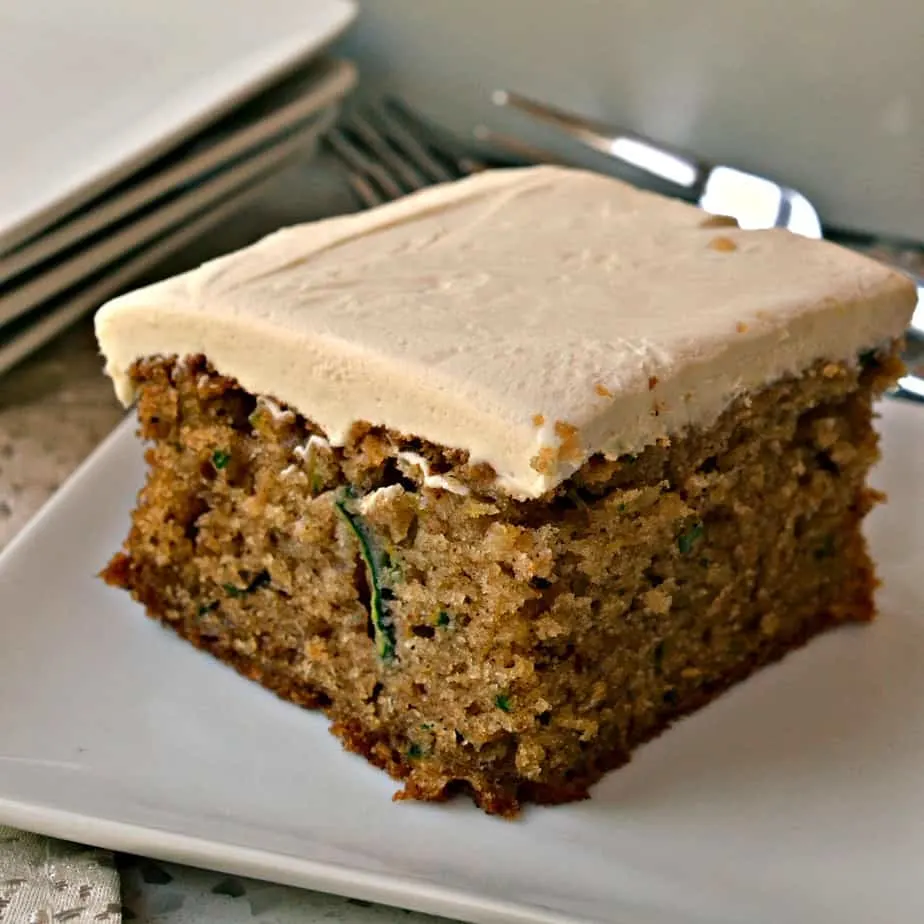 Zucchini Cake with Mac & Cheese & Green Beans